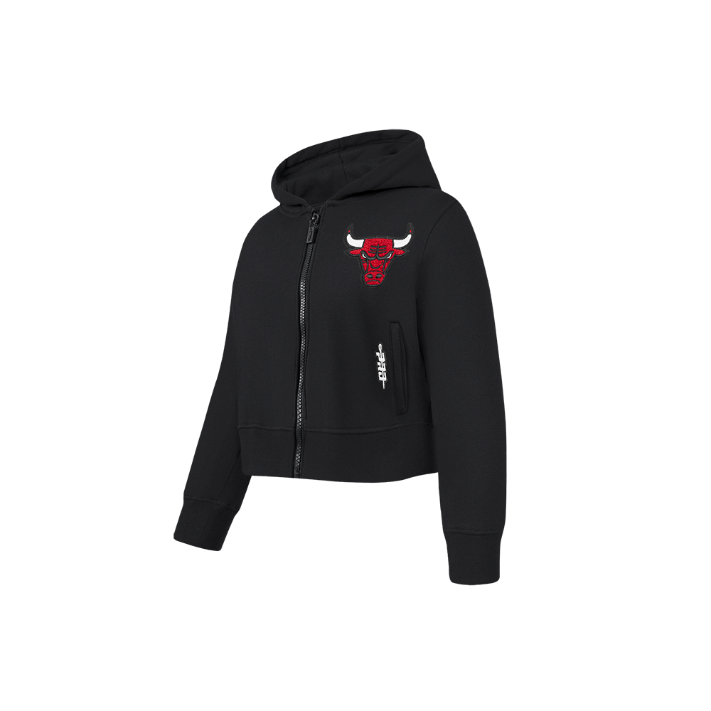 NBA CHICAGO BULLS CLASSIC TODDLER GIRL'S FLEECE FULL ZIP HOODIE (BLACK)