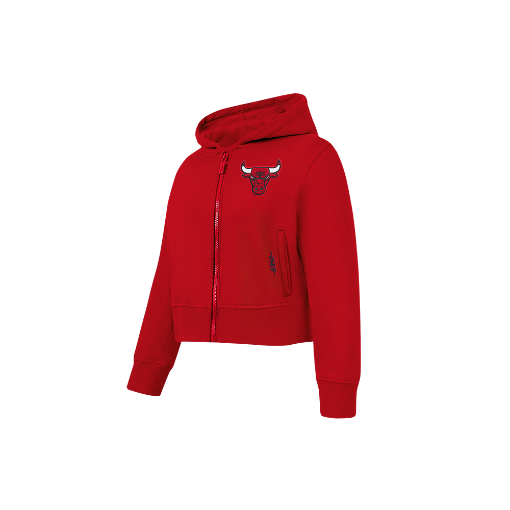 NBA CHICAGO BULLS CLASSIC TODDLER GIRLS FLEECE FULL ZIP HOODIE  (RED)