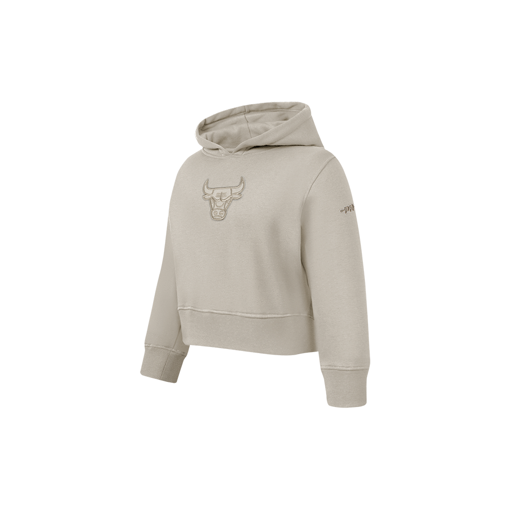 NBA CHICAGO BULLS NEUTRAL TODDLER GIRL'S FLEECE PULLOVER HOODIE (TAUPE)