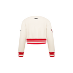 NBA CHICAGO BULLS RETRO CLASSIC CHANDAIL À COL ROND EN MOLLETON CÔTELÉ POUR FILLE BAMBIN (COQUILLE D'ŒUF/ROUGE)