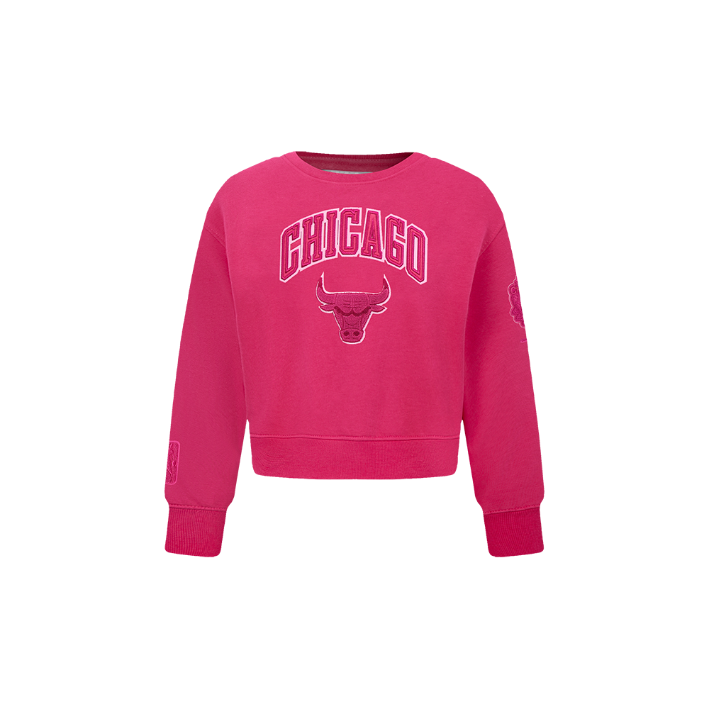 NBA CHICAGO BULLS CHANDAIL À COL ROND TRIPLE ROSE EN MOLLETON POUR FILLE BAMBIN (VIOLET BETTERAVE)