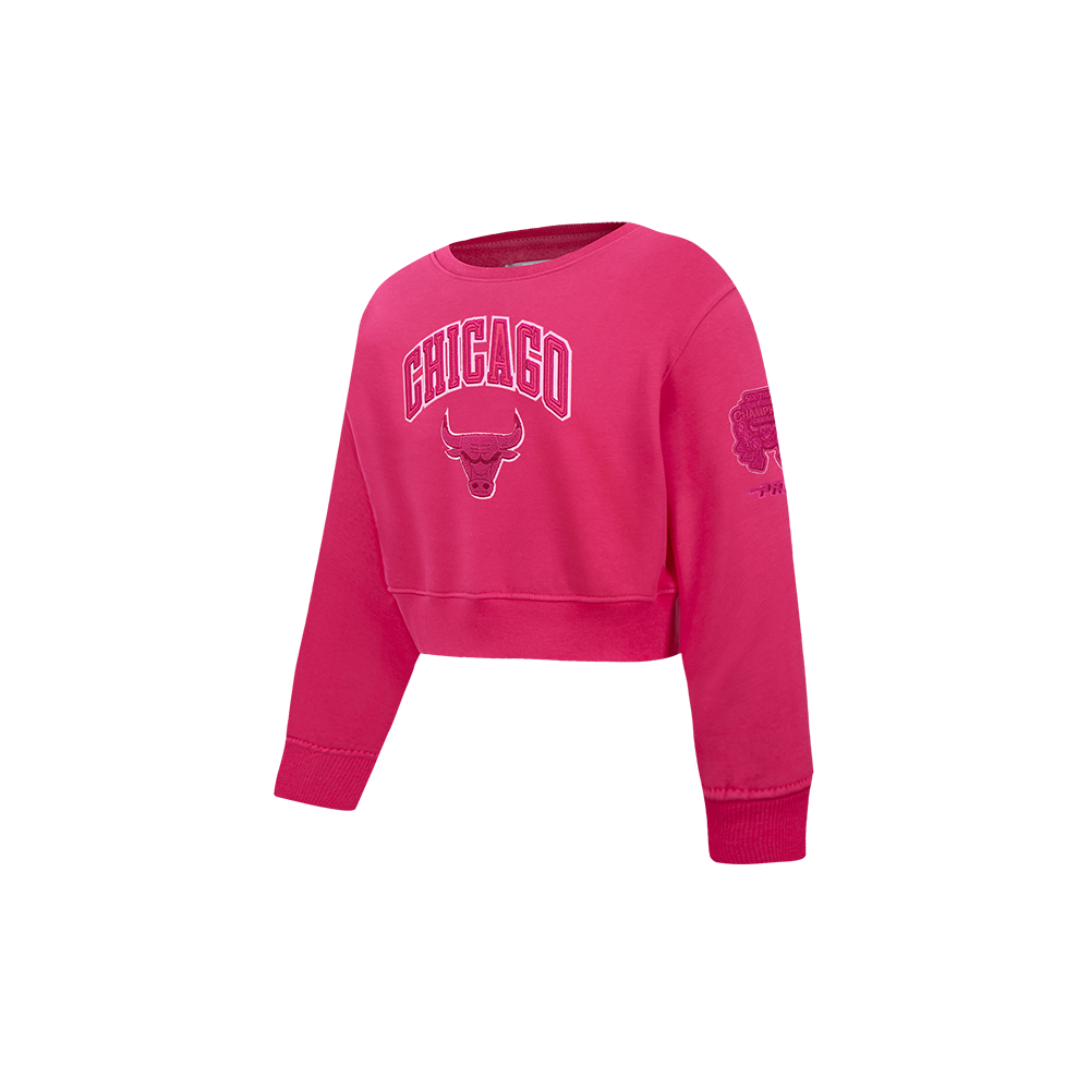 NBA CHICAGO BULLS TRIPLE PINK TODDLER GIRLS FLEECE CREWNECK (BEETROOT PURPLE)