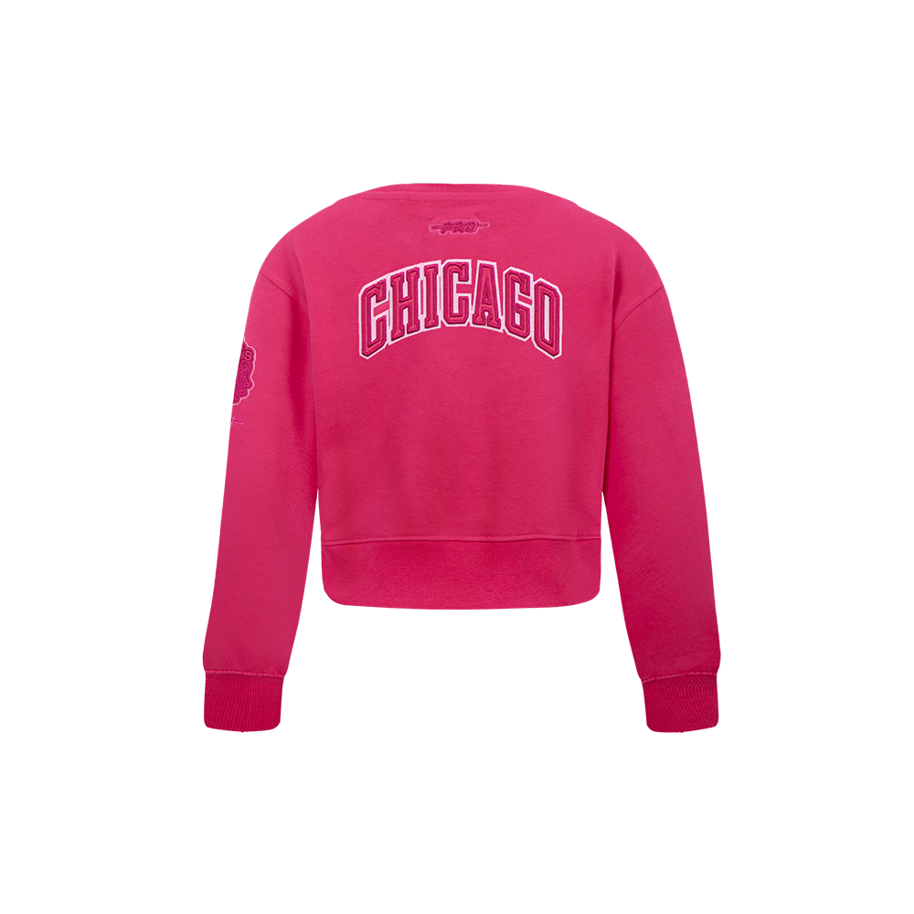 NBA CHICAGO BULLS CHANDAIL À COL ROND TRIPLE ROSE EN MOLLETON POUR FILLE BAMBIN (VIOLET BETTERAVE)