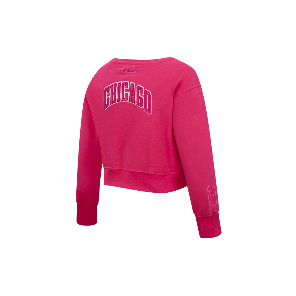 NBA CHICAGO BULLS CHANDAIL À COL ROND TRIPLE ROSE EN MOLLETON POUR FILLE BAMBIN (VIOLET BETTERAVE)