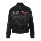 NBA CHICAGO BULLS GAME DAY CLASSICS WOMEN'S SATIN JACKET (BLACK)