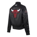 NBA CHICAGO BULLS GAME DAY CLASSICS WOMEN'S SATIN JACKET (BLACK)