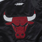 NBA CHICAGO BULLS GAME DAY CLASSICS WOMEN'S SATIN JACKET (BLACK)