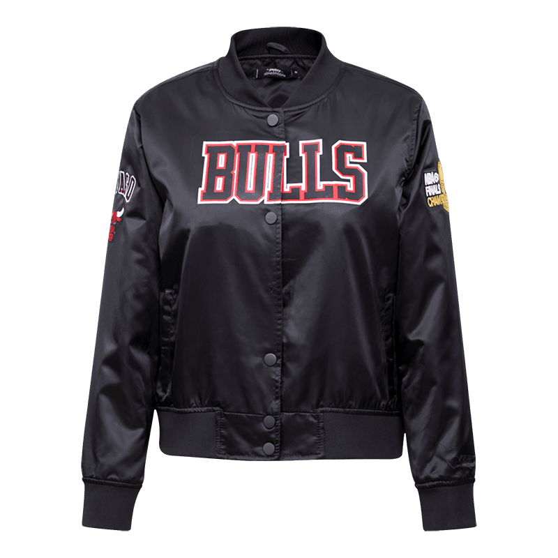 NBA CHICAGO BULLS CLASSIC BLOUSON EN SATIN POUR FEMME (NOIR)