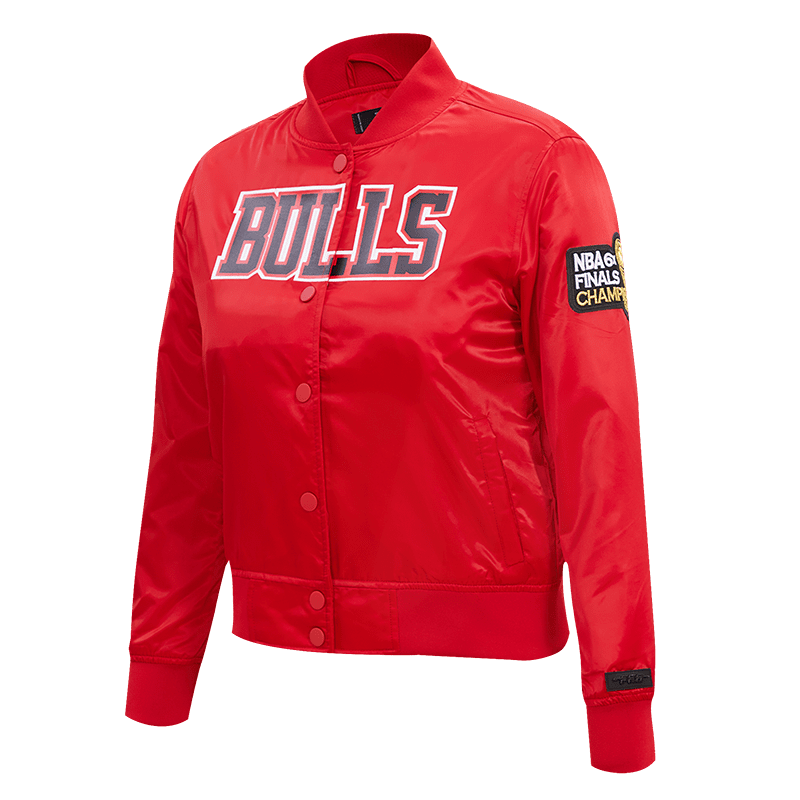 NBA CHICAGO BULLS CLASSIC BLOUSON EN SATIN POUR FEMME (ROUGE)