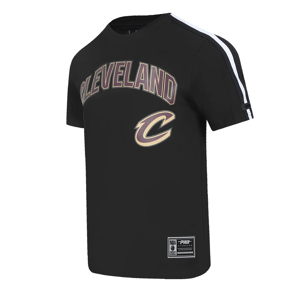 NBA CLEVELAND CAVALIERS CLASSIC MEN'S MESH STRIPED TEE (BLACK)