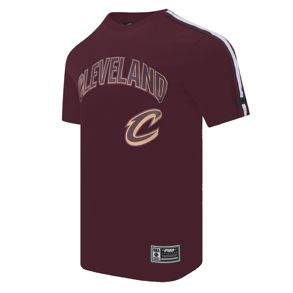 NBA CLEVELAND CAVALIERS CLASSIC MEN'S MESH STRIPED TEE (WINE)