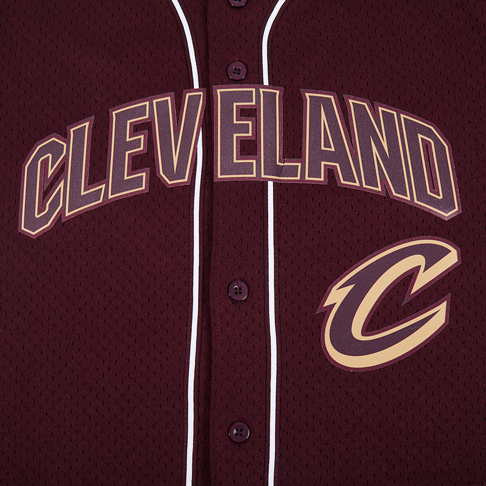 NBA CLEVELAND CAVALIERS CLASSIC CHEMISE BOUTONNÉE EN FILET POUR HOMME (LIE-DE-VIN)