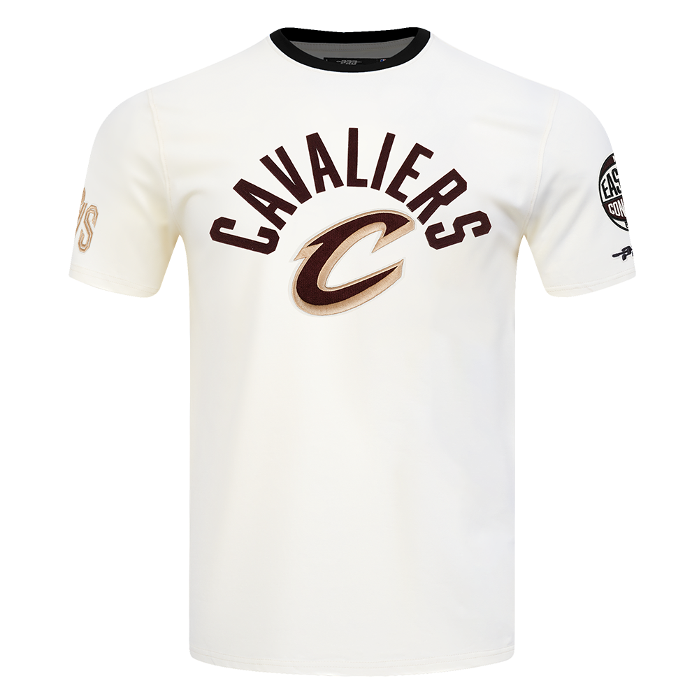 NBA CLEVELAND CAVALIERS MODERN ORIGINALS MEN'S RINGER TEE (EGGSHELL/ BLACK)