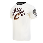 NBA CLEVELAND CAVALIERS MODERN ORIGINALS MEN'S RINGER TEE (EGGSHELL/ BLACK)