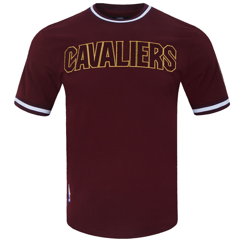 NBA CLEVELAND CAVALIERS CLASSIC CHENILLE MEN'S DOUBLE KNIT TEE (WINE)