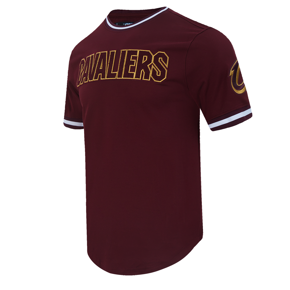NBA CLEVELAND CAVALIERS CLASSIC CHENILLE MEN'S DOUBLE KNIT TEE (WINE)