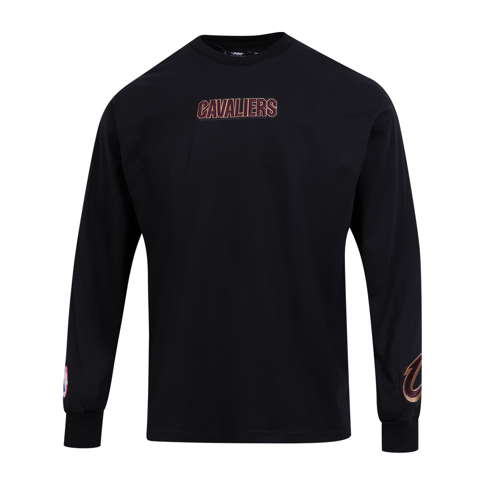 NBA CLEVELAND CAVALIERS WINGSPAN MEN'S DROP SHOULDER LS TEE (BLACK)