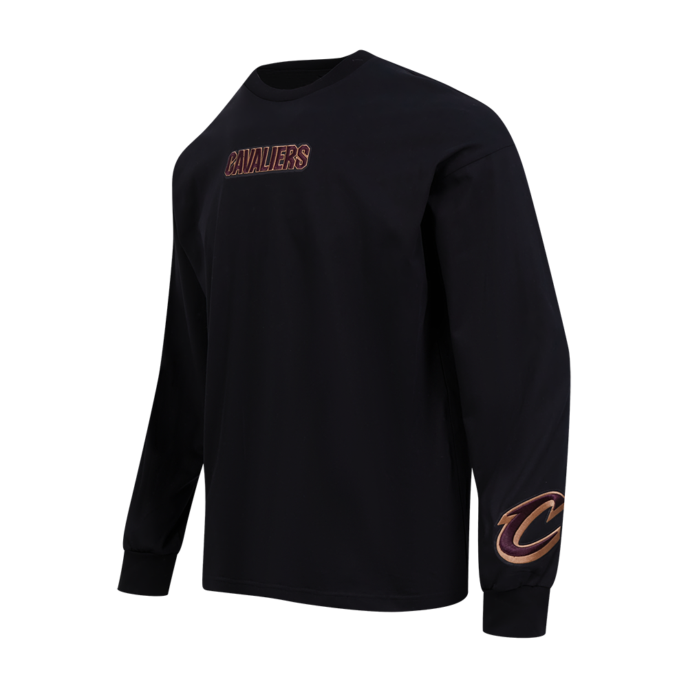NBA CLEVELAND CAVALIERS WINGSPAN MEN'S DROP SHOULDER LS TEE (BLACK)