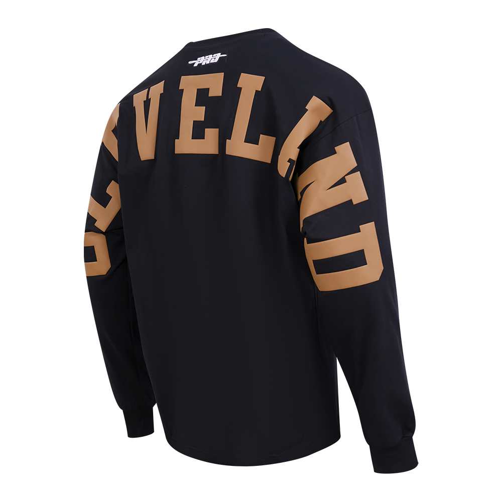 NBA CLEVELAND CAVALIERS WINGSPAN MEN'S DROP SHOULDER LS TEE (BLACK)