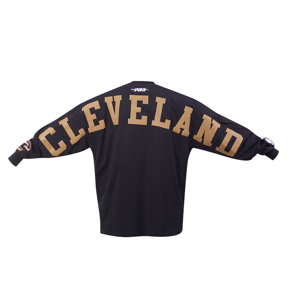 NBA CLEVELAND CAVALIERS WINGSPAN MEN'S DROP SHOULDER LS TEE (BLACK)