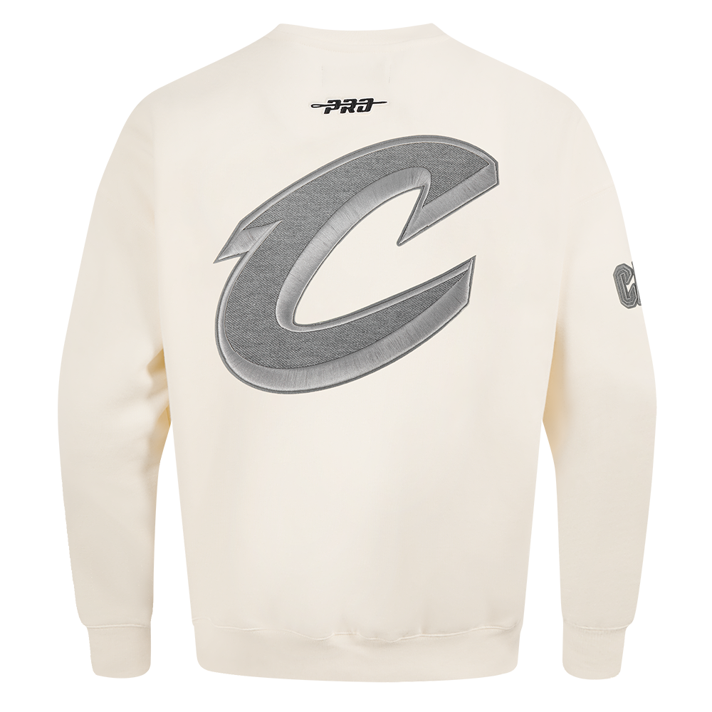 NBA CLEVELAND CAVALIERS REVERSE FRENCH TERRY MEN'S DROP SHOULDER FLC CREWNECK (EGGSHELL)
