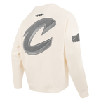 NBA CLEVELAND CAVALIERS REVERSE FRENCH TERRY MEN'S DROP SHOULDER FLC CREWNECK (EGGSHELL)
