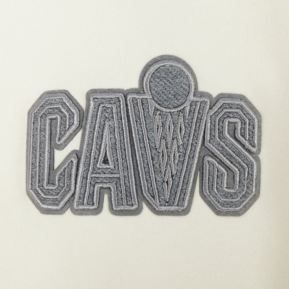 NBA CLEVELAND CAVALIERS REVERSE FRENCH TERRY MEN'S DROP SHOULDER FLC CREWNECK (EGGSHELL)