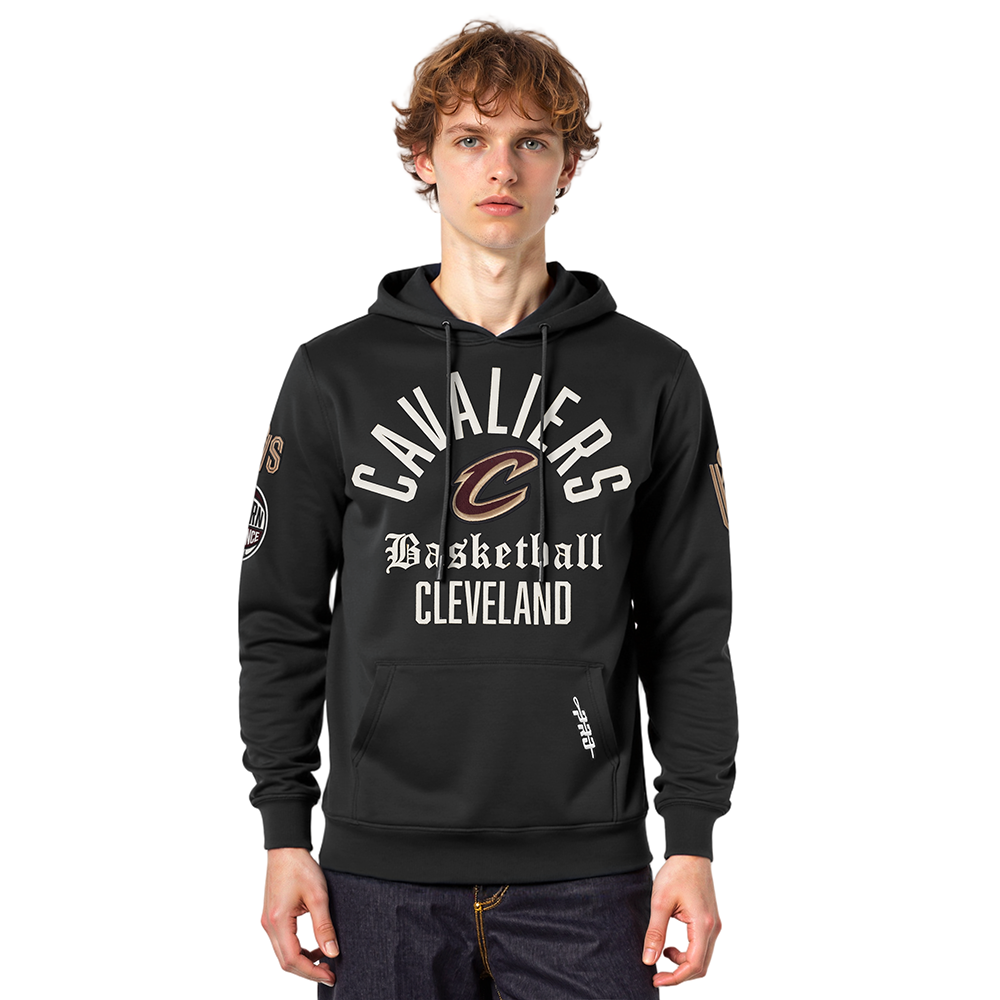 NBA CLEVELAND CAVALIERS MODERN ORIGINALS MEN'S FLC PO HOODIE (BLACK)