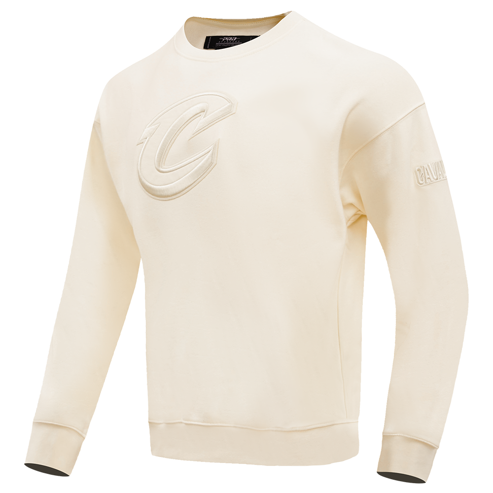 NBA CLEVELAND CAVALIERS NEUTRAL DROP SHOULDER MEN'S CREWNECK (EGGSHELL)