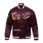 NBA CLEVELAND CAVALIERS BEST OF MEN'S RIB SATIN JACKET (WINE)