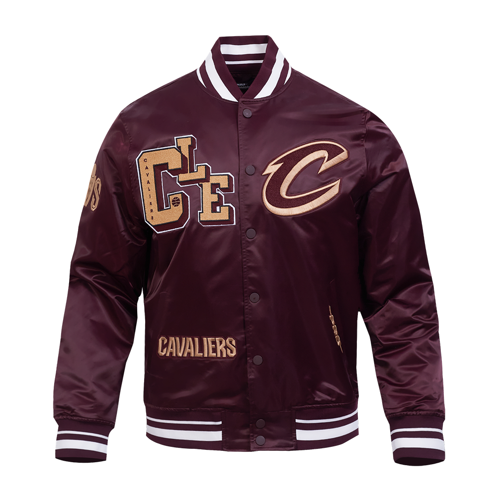 NBA CLEVELAND CAVALIERS BEST OF MEN'S RIB SATIN JACKET (WINE)