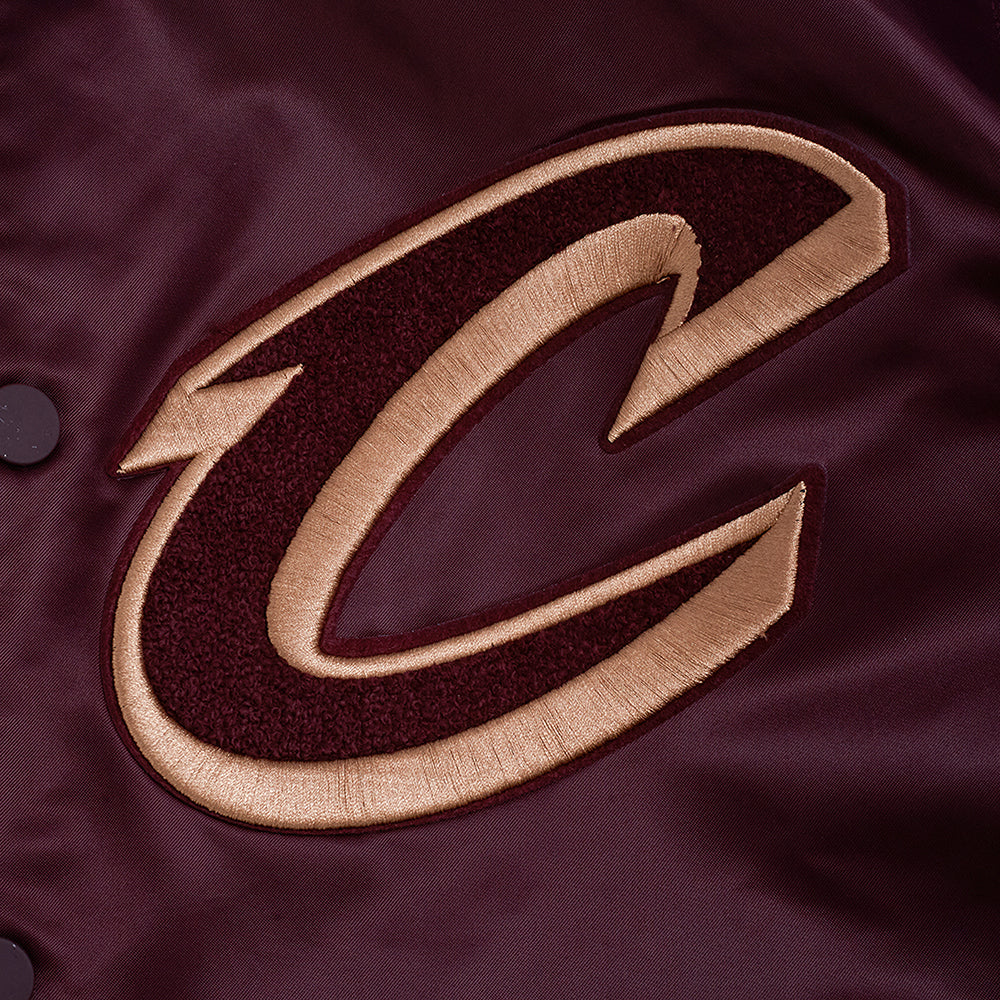 NBA CLEVELAND CAVALIERS BEST OF MEN'S RIB SATIN JACKET (WINE)