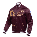 NBA CLEVELAND CAVALIERS BEST OF MEN'S RIB SATIN JACKET (WINE)