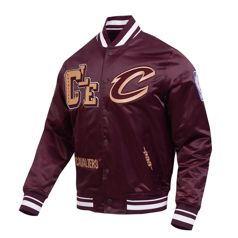 NBA CLEVELAND CAVALIERS BEST OF MEN'S RIB SATIN JACKET (WINE)