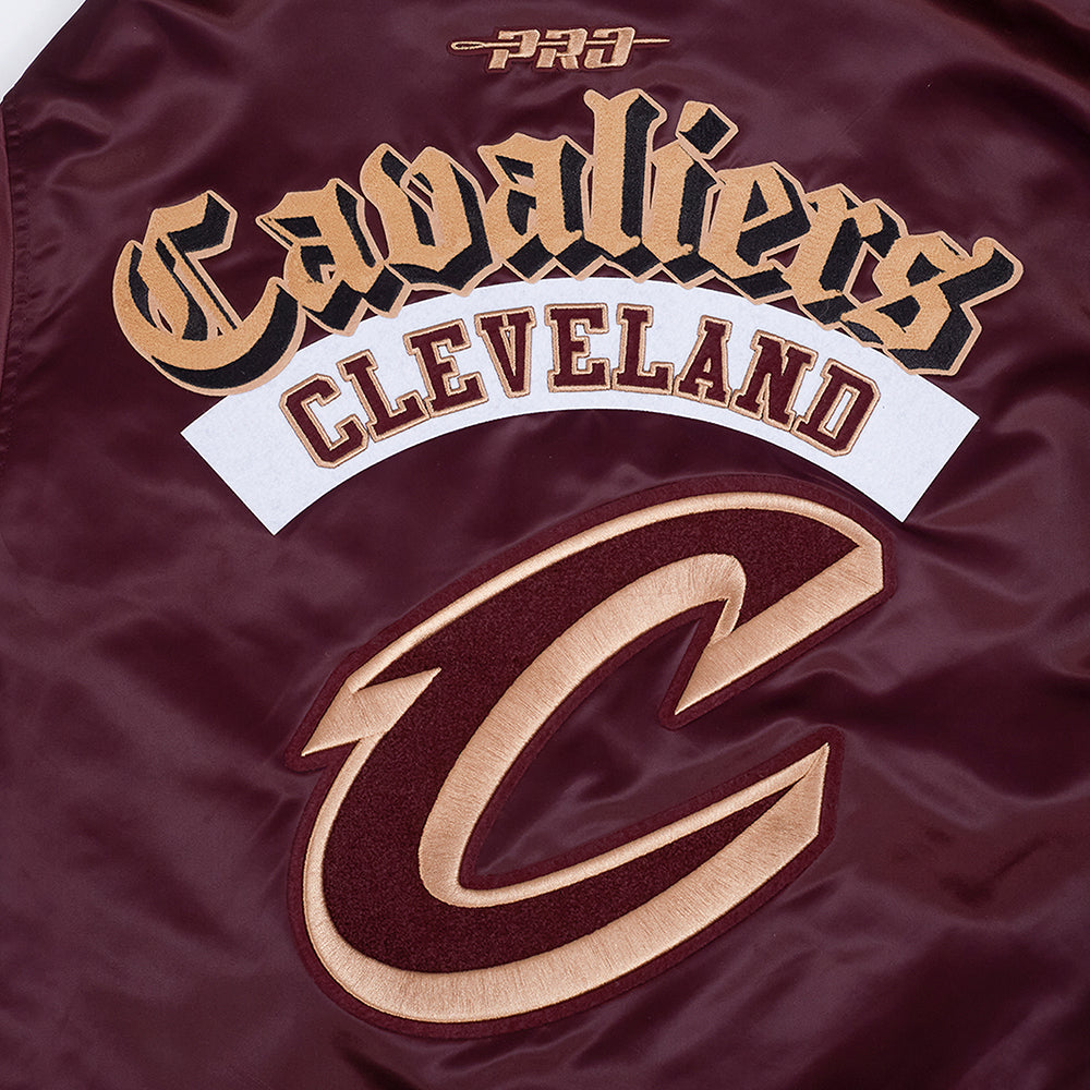 NBA CLEVELAND CAVALIERS BEST OF MEN'S RIB SATIN JACKET (WINE)