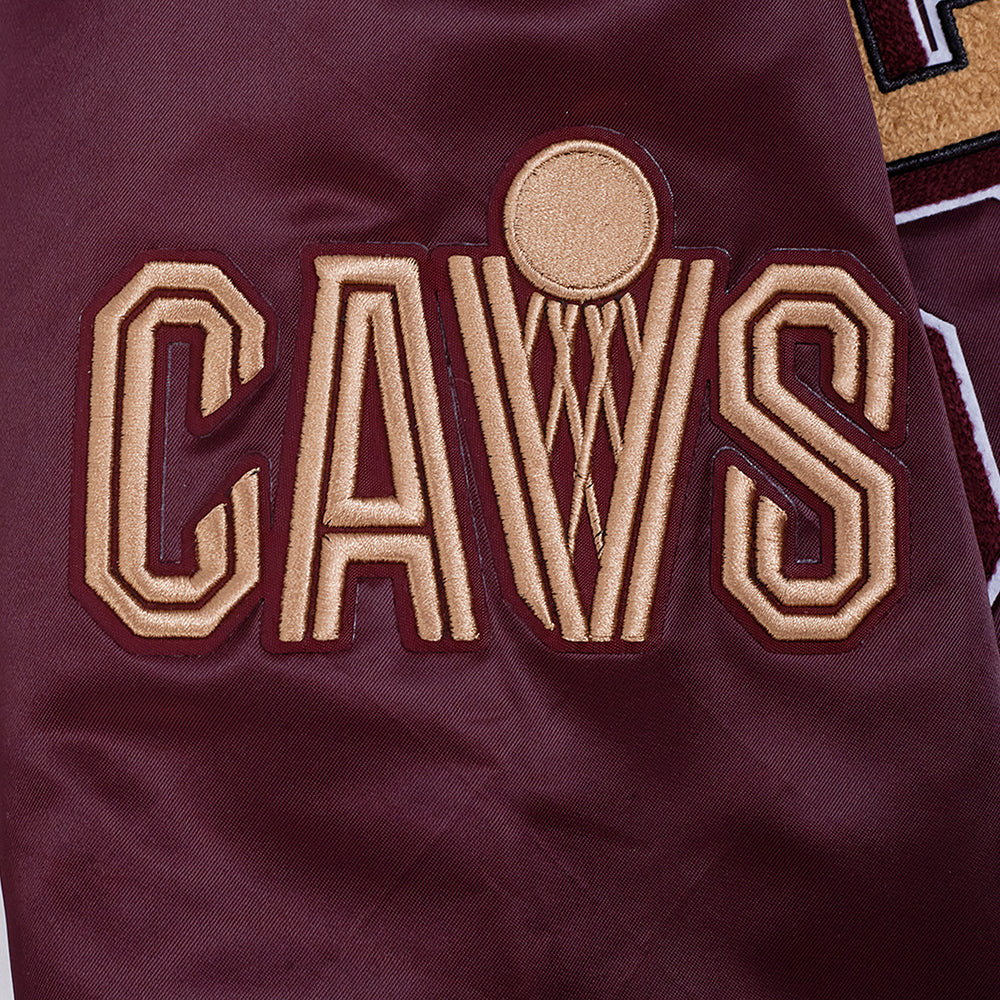 NBA CLEVELAND CAVALIERS BEST OF MEN'S RIB SATIN JACKET (WINE)