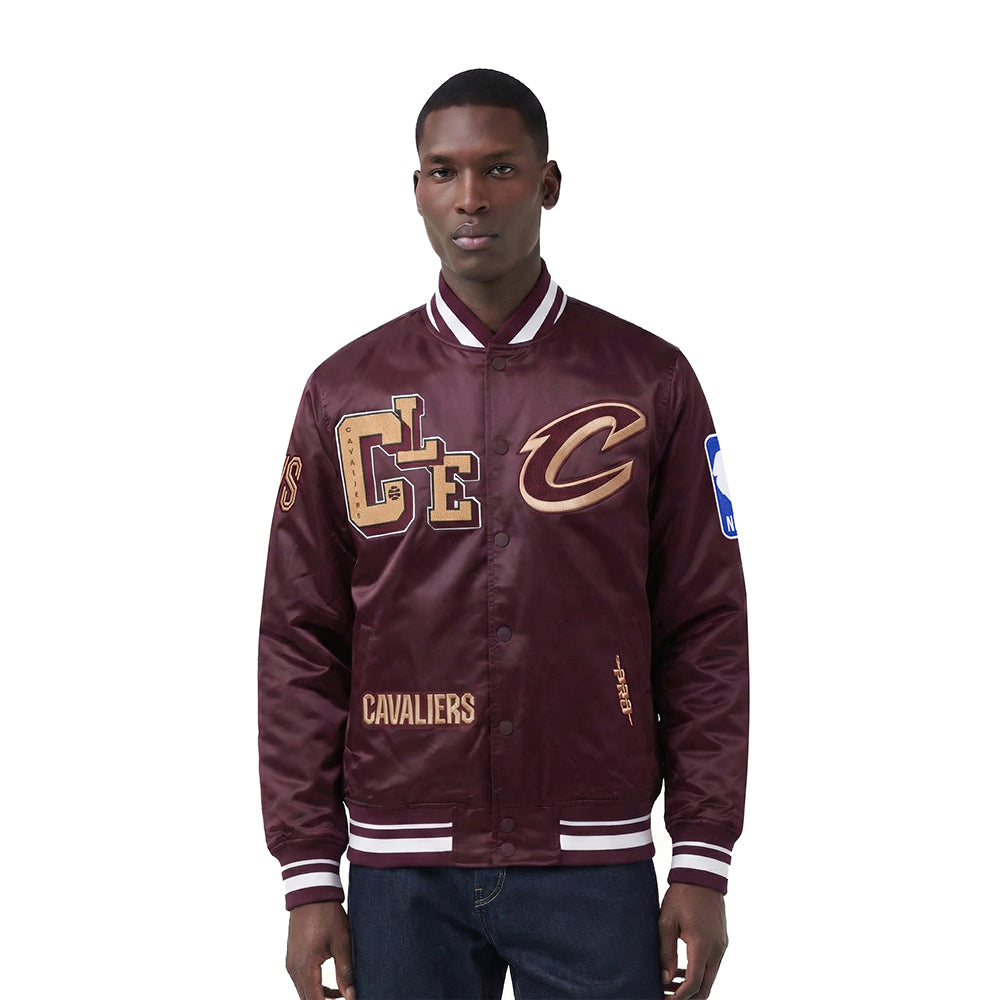 NBA CLEVELAND CAVALIERS BEST OF MEN'S RIB SATIN JACKET (WINE)