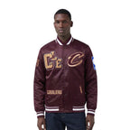NBA CLEVELAND CAVALIERS BEST OF MEN'S RIB SATIN JACKET (WINE)