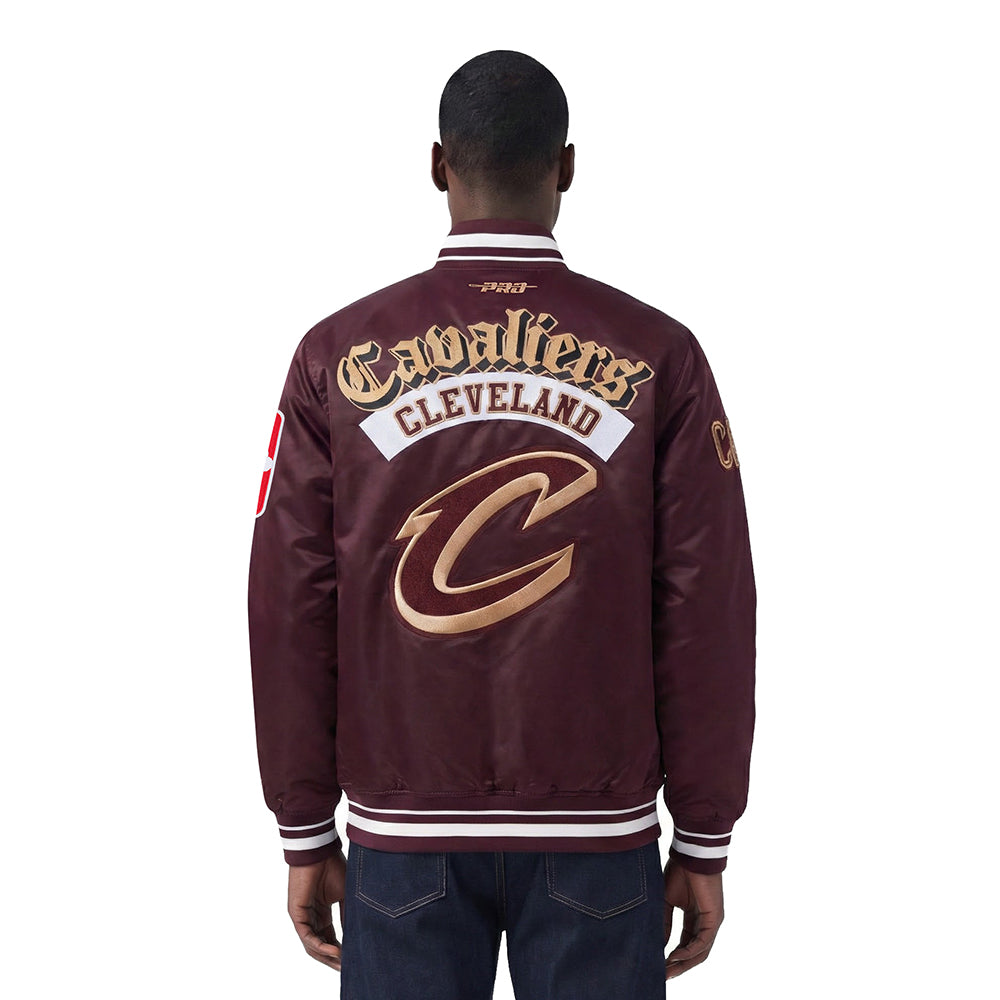 NBA CLEVELAND CAVALIERS BEST OF MEN'S RIB SATIN JACKET (WINE)