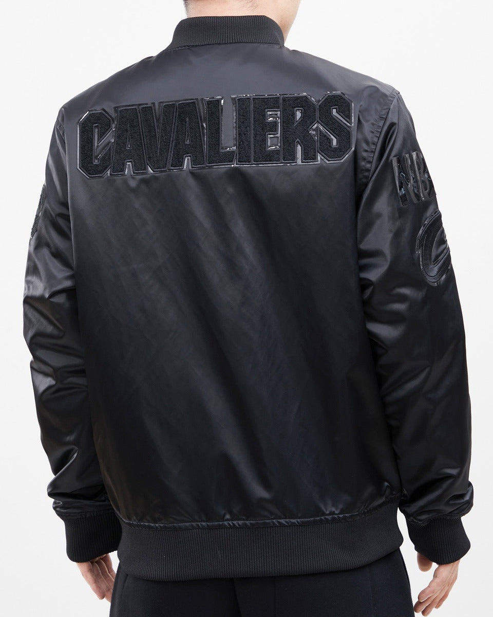 NBA CLEVELAND CAVALIERS TRIPLE BLACK MEN'S SATIN JACKET (TRIPLE BLACK)