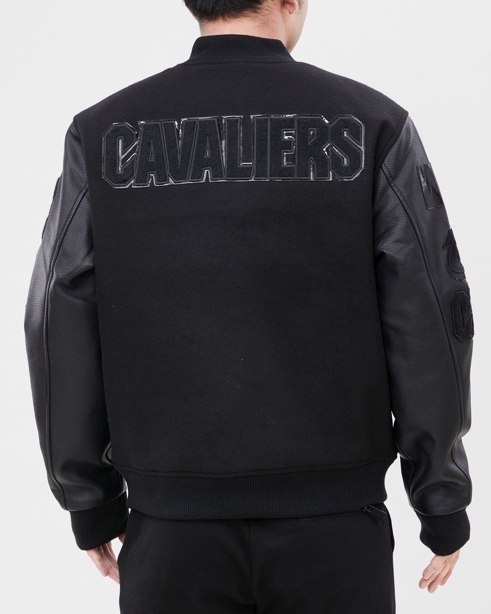 NBA CLEVELAND CAVALIERS TRIPLE BLACK WOOL MEN'S VARSITY JACKET (TRIPLE BLACK)