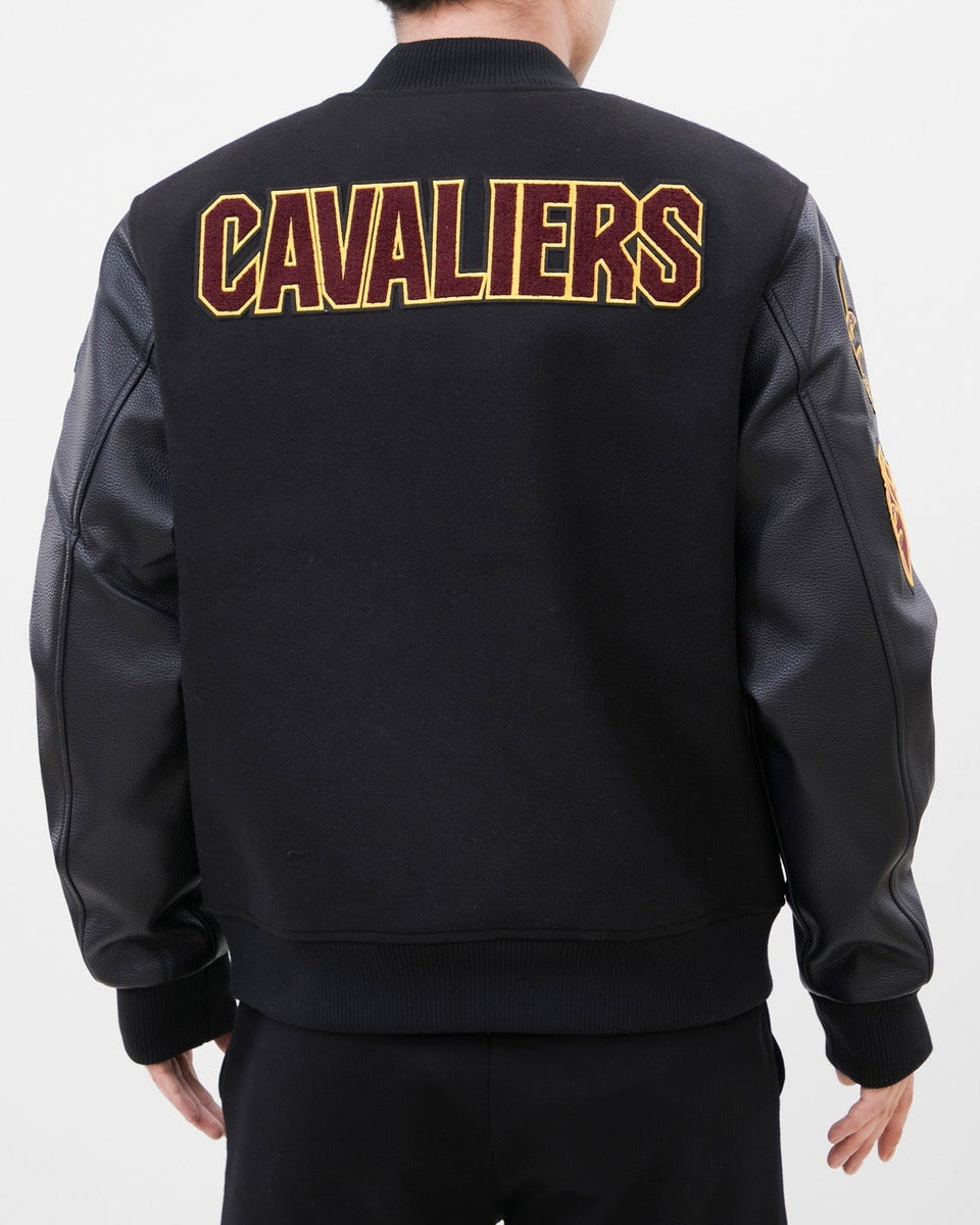 NBA CLEVELAND CAVALIERS CLASSIC WOOL MEN'S VARSITY JACKET (BLACK)