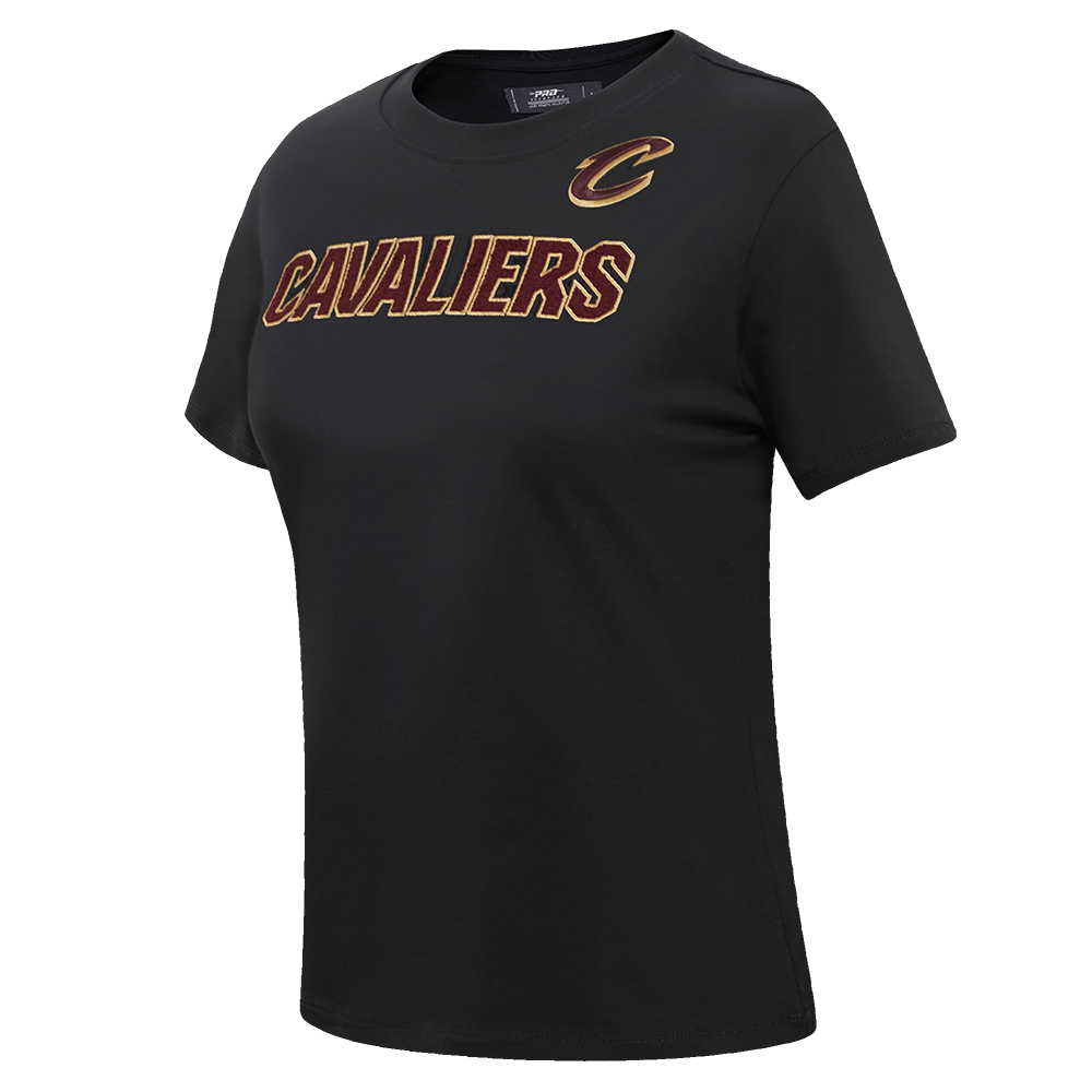 NBA CLEVELAND CAVALIERS CLASSIC SHORT SLEEVE WOMEN'S SINGLE JERSEY SLIM FIT TEE (BLACK)
