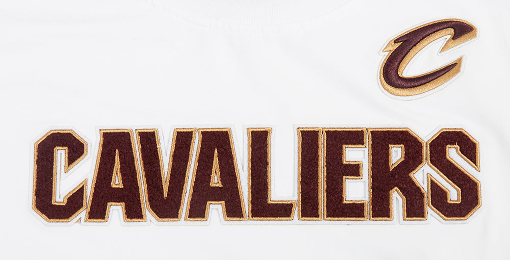 NBA CLEVELAND CAVALIERS CLASSIC T-SHIRT AJUSTÉ EN JERSEY SIMPLE À MANCHES COURTES POUR FEMME (BLANC)