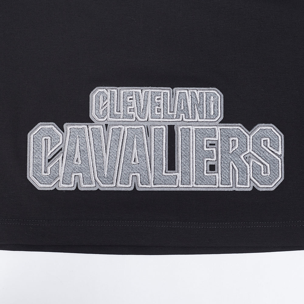 NBA CLEVELAND CAVALIERS REVERSE FRENCH TERRY WOMEN'S SJ BOXY TEE (BLACK)
