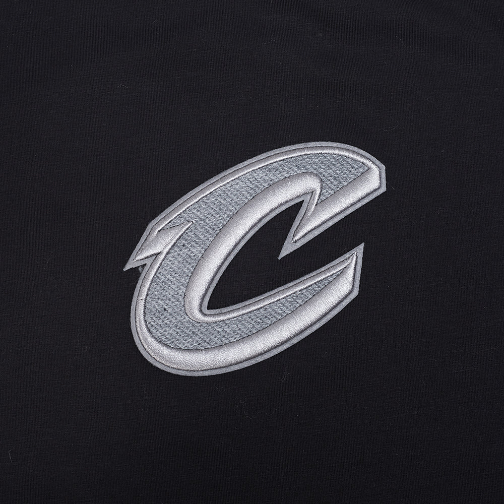 NBA CLEVELAND CAVALIERS REVERSE FRENCH TERRY WOMEN'S SJ BOXY TEE (BLACK)
