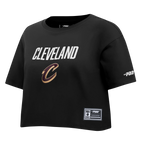 NBA CLEVELAND CAVALIERS MODERN ORIGINALS T-SHIRT EN JERSEY SIMPLE À COUPE CARRÉE POUR FEMME (NOIR)