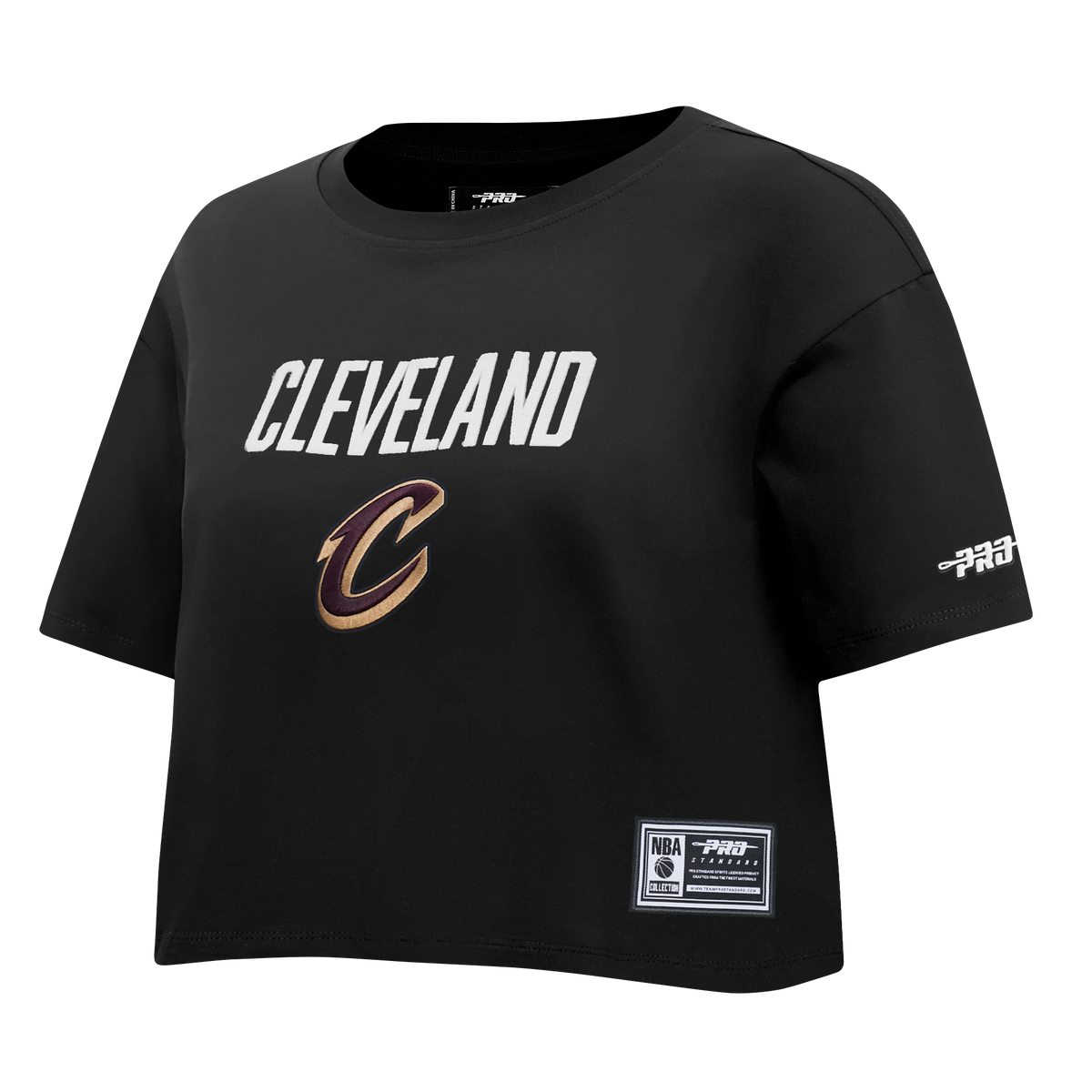 NBA CLEVELAND CAVALIERS MODERN ORIGINALS T-SHIRT EN JERSEY SIMPLE À COUPE CARRÉE POUR FEMME (NOIR)