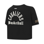 NBA CLEVELAND CAVALIERS MODERN ORIGINALS T-SHIRT EN JERSEY SIMPLE À COUPE CARRÉE POUR FEMME (NOIR)