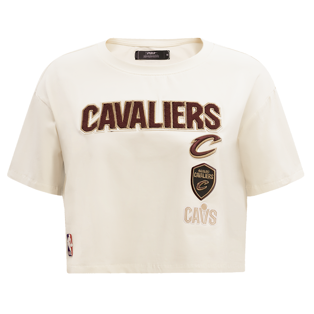 NBA CLEVELAND CAVALIERS RETRO CLASSIC T-SHIRT À COUPE CARRÉE POUR FEMME (COQUILLE D'ŒUF)